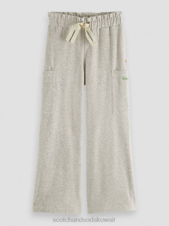 ملابس Scotch & Soda بنطال رياضي واسع الأرجل مرتفع الارتفاع مزيج الرمادي أطفال N0V4756