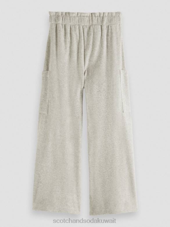 ملابس Scotch & Soda بنطال رياضي واسع الأرجل مرتفع الارتفاع مزيج الرمادي أطفال N0V4756