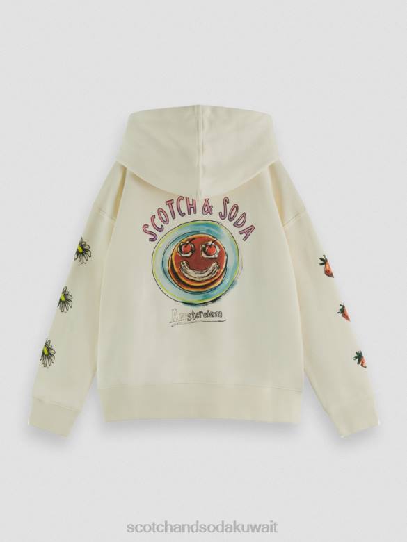 ملابس Scotch & Soda هوديي عمل فني فضفاض ثلج الفانيليا أطفال N0V4758