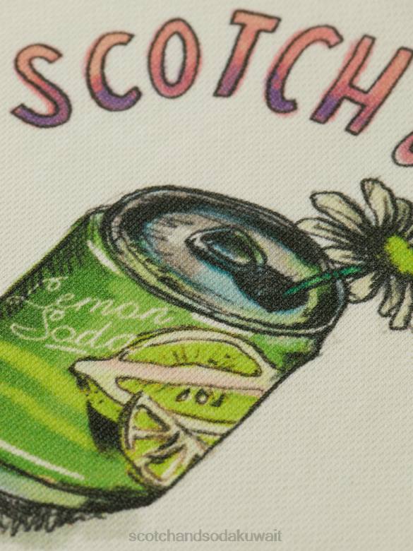 ملابس Scotch & Soda هوديي عمل فني فضفاض ثلج الفانيليا أطفال N0V4758