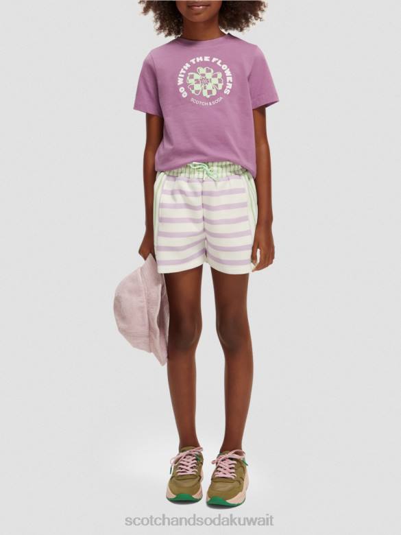 ملابس Scotch & Soda شورت عرق مختلط مخطط أطفال N0V4765