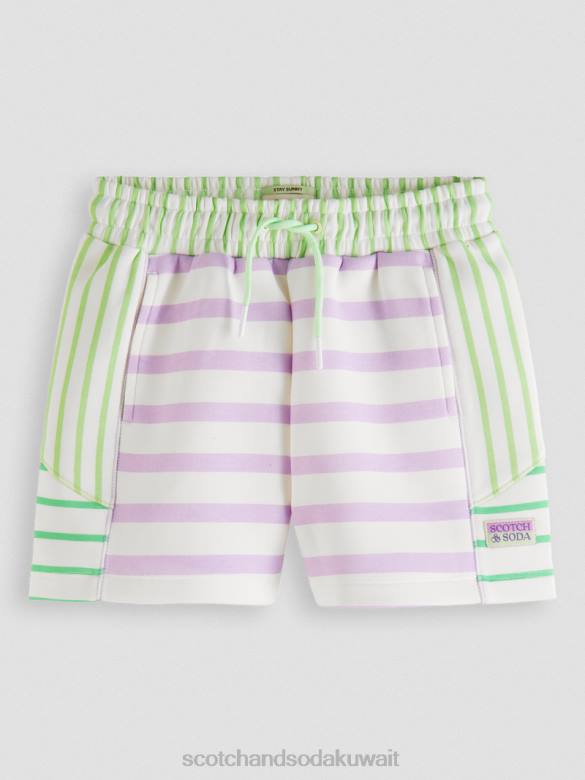 ملابس Scotch & Soda شورت عرق مختلط مخطط أطفال N0V4765