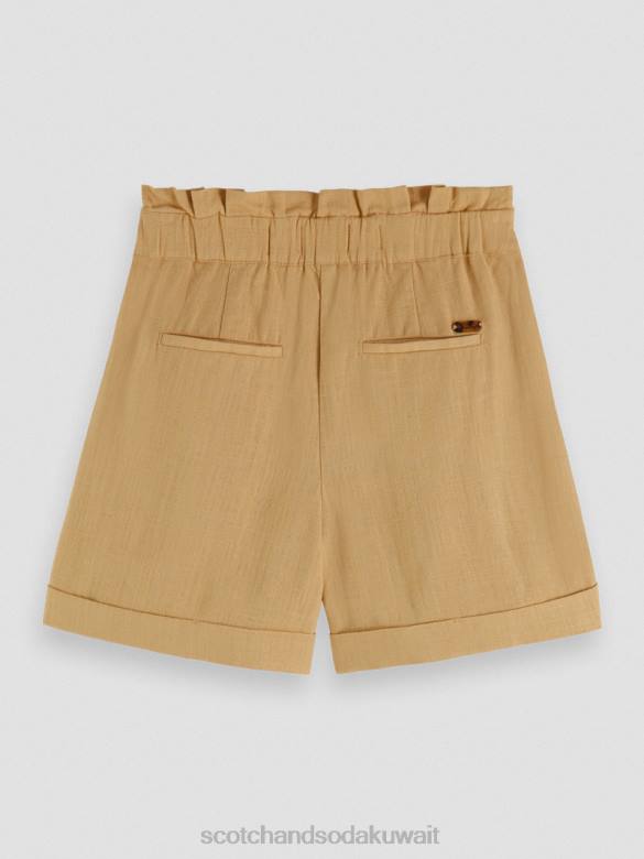 ملابس Scotch & Soda كاروهات شورت واسع الساق شاهق رمل أطفال N0V4767