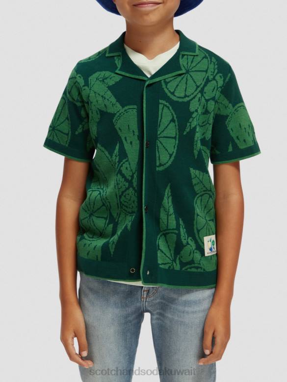 ملابس Scotch & Soda قميص مخيم من القطن العضوي المحبوك إنتارسيا الفاكهة أطفال N0V4777