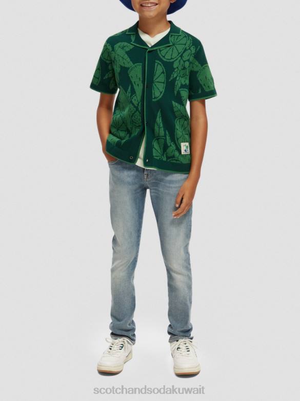 ملابس Scotch & Soda قميص مخيم من القطن العضوي المحبوك إنتارسيا الفاكهة أطفال N0V4777