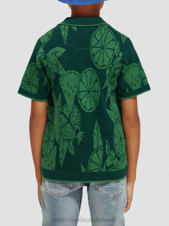ملابس Scotch & Soda قميص مخيم من القطن العضوي المحبوك إنتارسيا الفاكهة أطفال N0V4777
