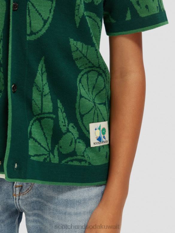 ملابس Scotch & Soda قميص مخيم من القطن العضوي المحبوك إنتارسيا الفاكهة أطفال N0V4777