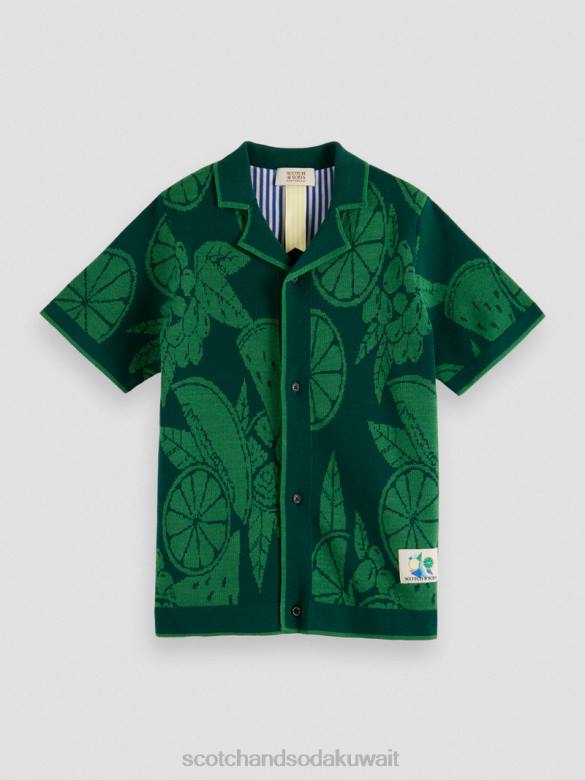ملابس Scotch & Soda قميص مخيم من القطن العضوي المحبوك إنتارسيا الفاكهة أطفال N0V4777