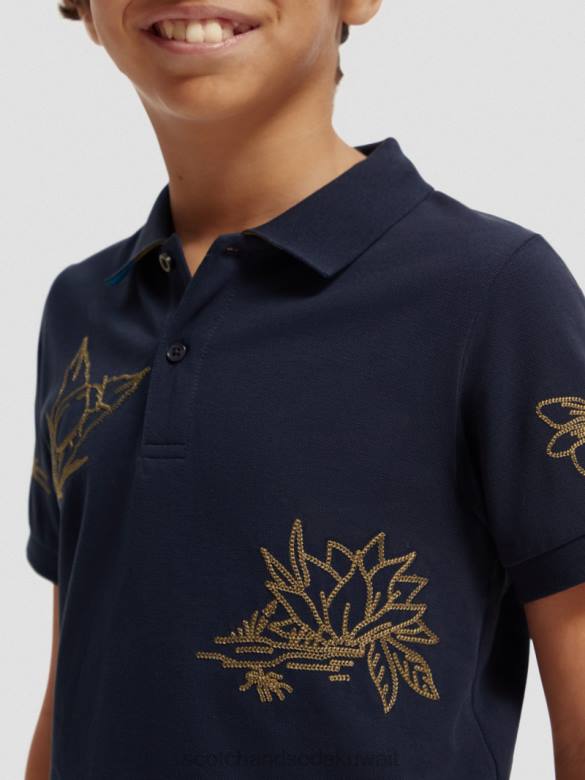 ملابس Scotch & Soda بولو مطرز ليلة أطفال N0V4779