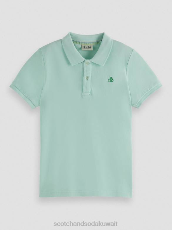 ملابس Scotch & Soda بولو بيكيه مصبوغ بالملابس نعناع أطفال N0V4782