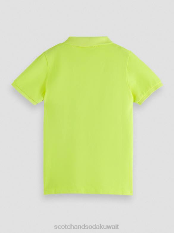 ملابس Scotch & Soda بولو بيكيه مصبوغ بالملابس ليمون نيون أطفال N0V4783