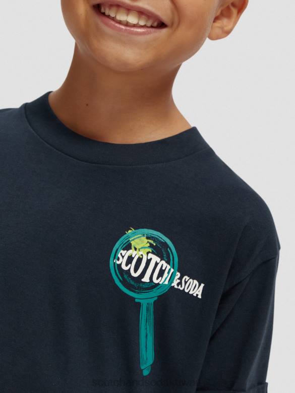ملابس Scotch & Soda تي شيرت عمل فني مناسب للتزلج ليلة أطفال N0V4788