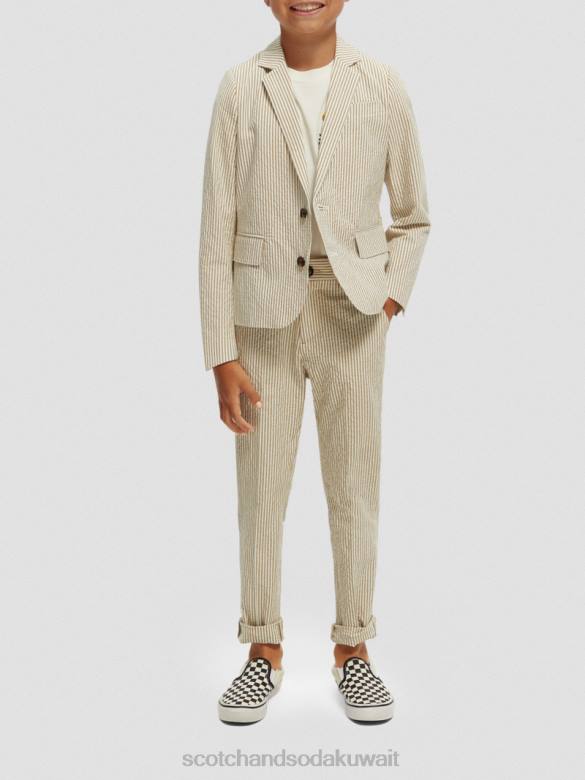 ملابس Scotch & Soda تشينو فضفاض ومدبب ومخطط شريط الرمال أطفال N0V4796
