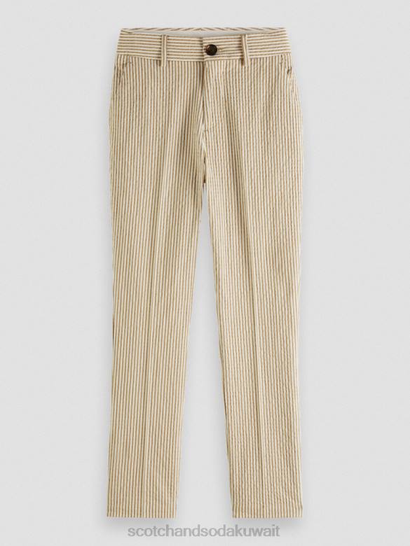 ملابس Scotch & Soda تشينو فضفاض ومدبب ومخطط شريط الرمال أطفال N0V4796