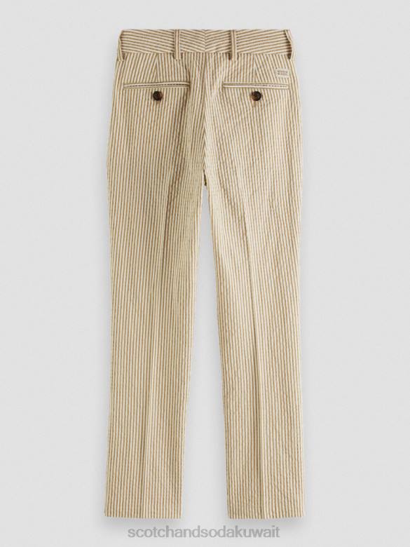 ملابس Scotch & Soda تشينو فضفاض ومدبب ومخطط شريط الرمال أطفال N0V4796