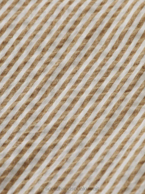 ملابس Scotch & Soda تشينو فضفاض ومدبب ومخطط شريط الرمال أطفال N0V4796