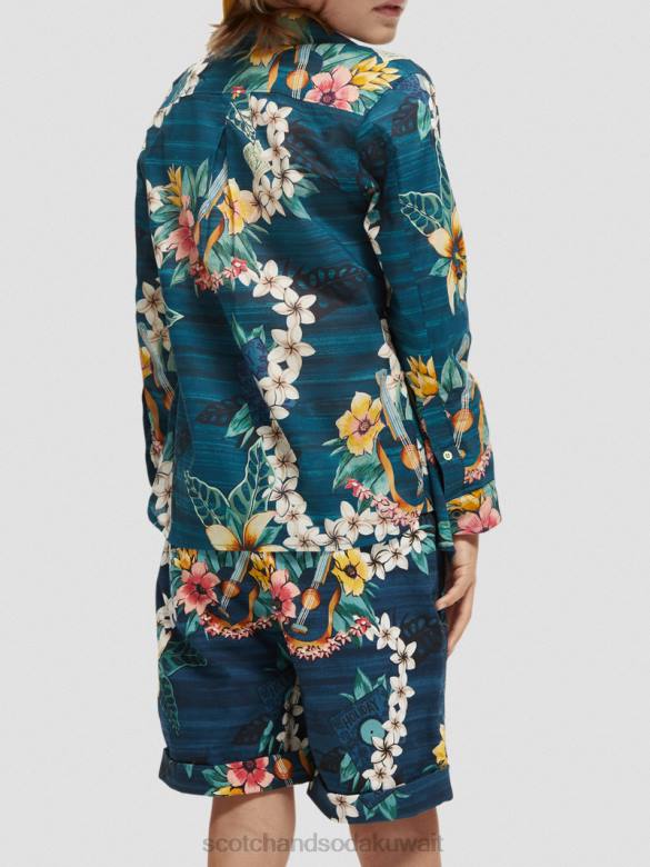 ملابس Scotch & Soda قميص طويل الأكمام مطبوع عضوي التحرير والسرد د أطفال N0V4798