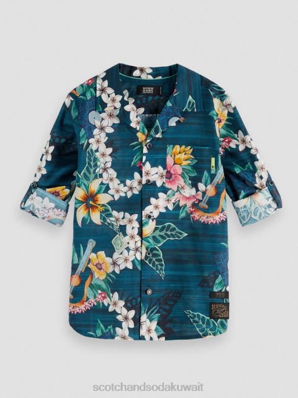 ملابس Scotch & Soda قميص طويل الأكمام مطبوع عضوي التحرير والسرد د أطفال N0V4798