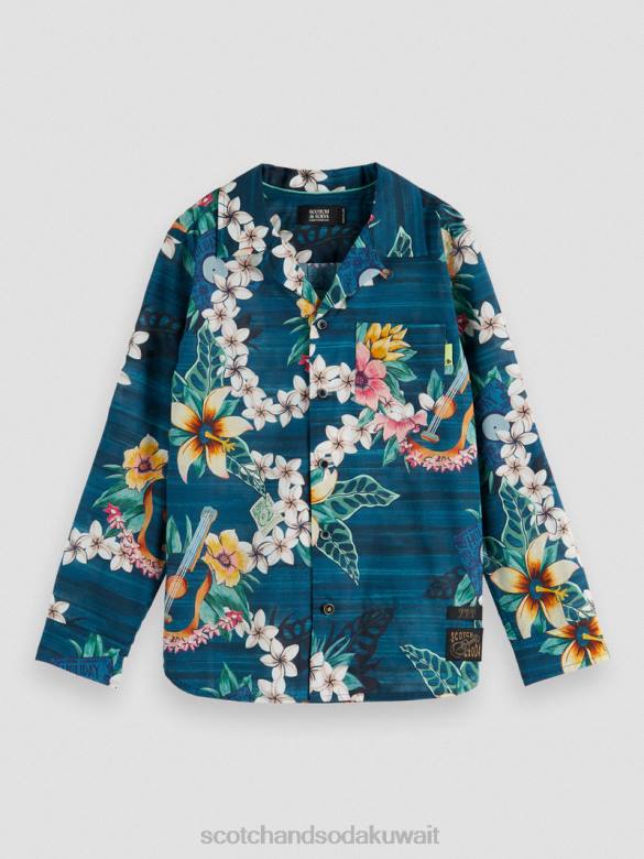 ملابس Scotch & Soda قميص طويل الأكمام مطبوع عضوي التحرير والسرد د أطفال N0V4798
