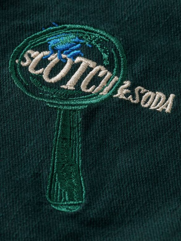 ملابس Scotch & Soda شورت من الكتان المخلوط بأعمال فنية مطرزة غابة أطفال N0V4807