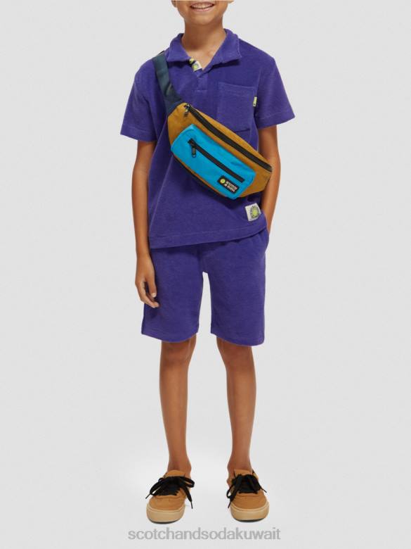 ملابس Scotch & Soda محبوك شورت العرق المناشف البنفسجي أطفال N0V4809