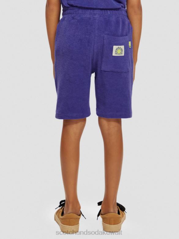 ملابس Scotch & Soda محبوك شورت العرق المناشف البنفسجي أطفال N0V4809