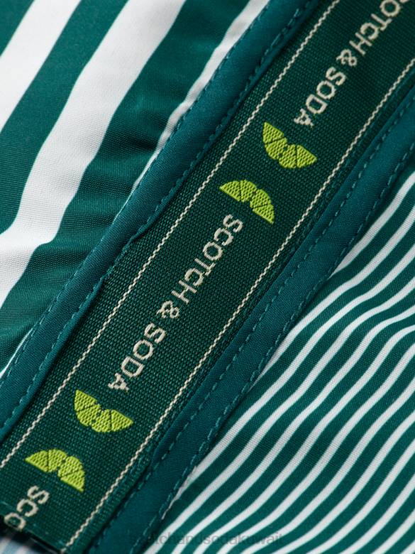 ملابس Scotch & Soda شورت سباحة بخطوط مختلطة شريط أخضر أطفال N0V4811