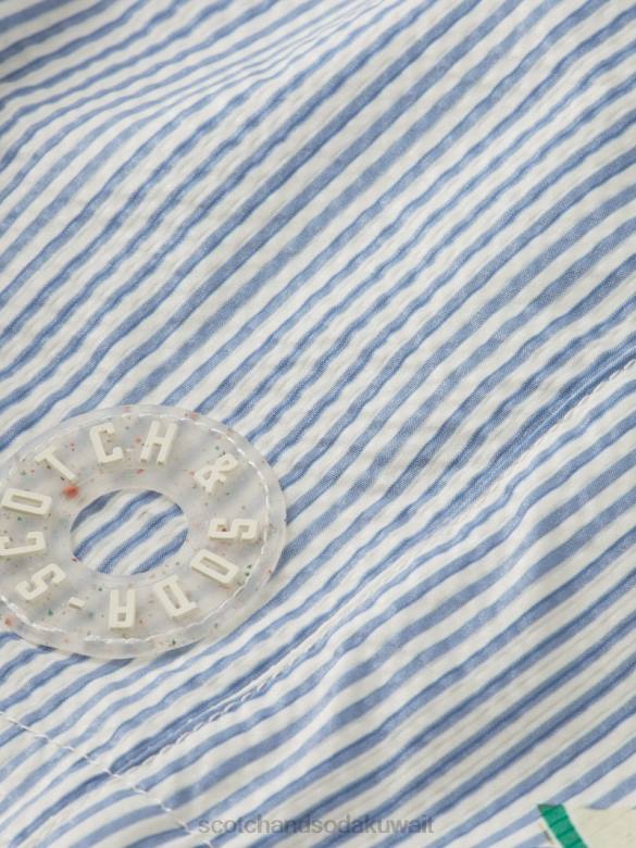 ملابس Scotch & Soda شورت سباحة مخطط متوسط ​​الطول شريط النسيج القطني أطفال N0V4813