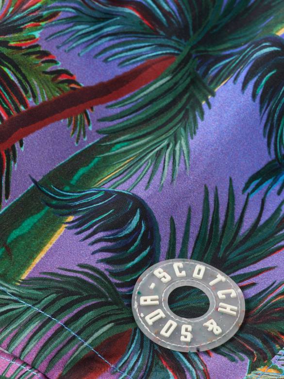 ملابس Scotch & Soda شورت سباحة فني متوسط ​​الطول طباعة النخيل أطفال N0V4815