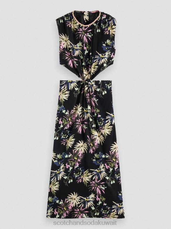 ملابس Scotch & Soda قطع فستان ميدي أستر أسود نحيف N0V48