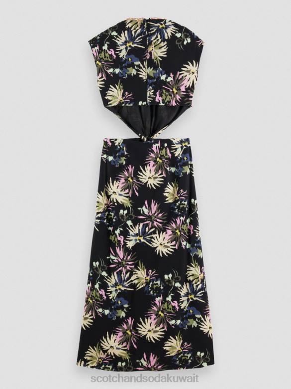 ملابس Scotch & Soda قطع فستان ميدي أستر أسود نحيف N0V48
