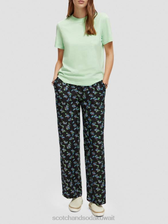 ملابس Scotch & Soda تي شيرت مناسب عادي النعناع الرماد نحيف N0V499