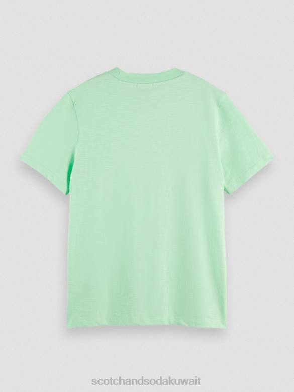 ملابس Scotch & Soda تي شيرت مناسب عادي النعناع الرماد نحيف N0V499