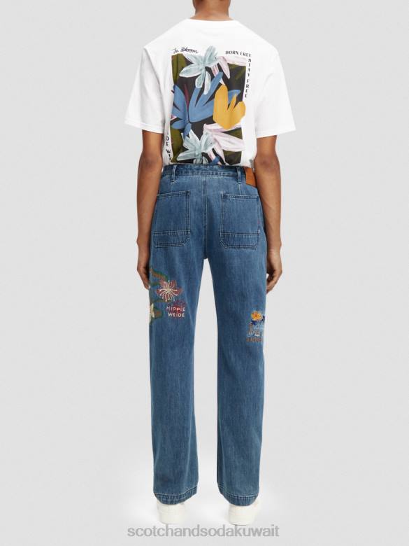 ملابس Scotch & Soda ملابس العمل المطرزة ذات الساق المستقيمة من The Verve رمل رجال N0V4586