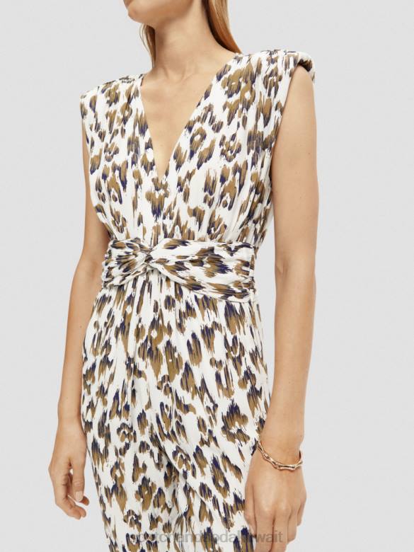 ملابس Scotch & Soda بذلة بحزام على شكل حرف V نحى إيكات الجيش الأخضر نحيف N0V415