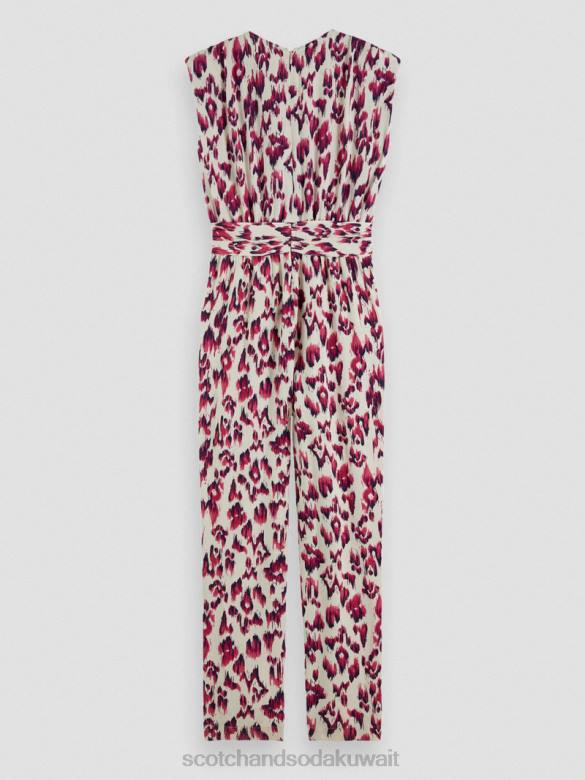 ملابس Scotch & Soda بذلة بحزام على شكل حرف V فطيرة الكرز إيكات المصقولة نحيف N0V416