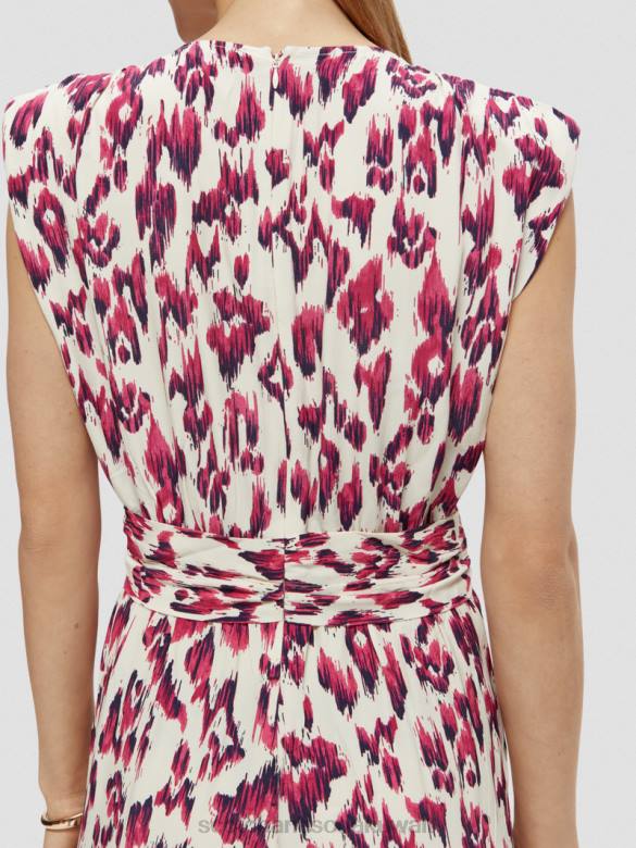 ملابس Scotch & Soda بذلة بحزام على شكل حرف V فطيرة الكرز إيكات المصقولة نحيف N0V416
