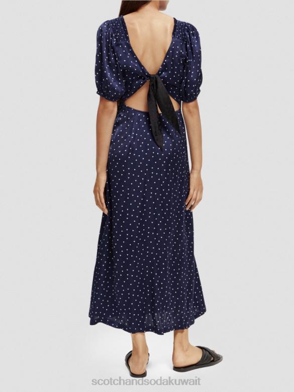 ملابس Scotch & Soda فستان ماكسي بفتحة رقبة على شكل حرف V وظهر مفتوح خزامى صغيرة نحيف N0V43