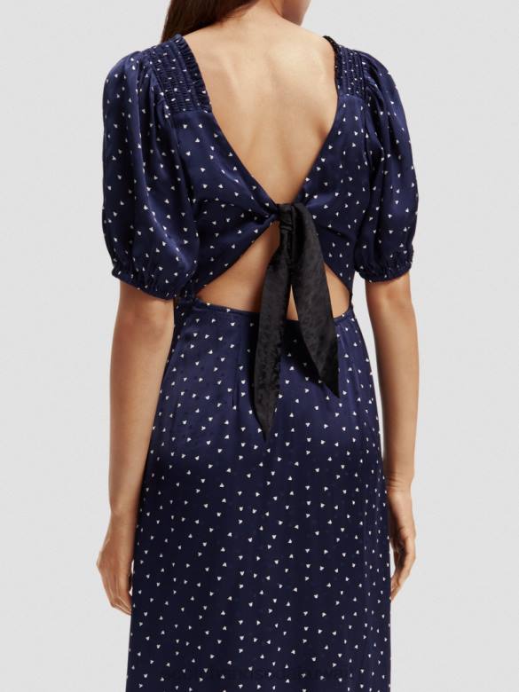 ملابس Scotch & Soda فستان ماكسي بفتحة رقبة على شكل حرف V وظهر مفتوح خزامى صغيرة نحيف N0V43