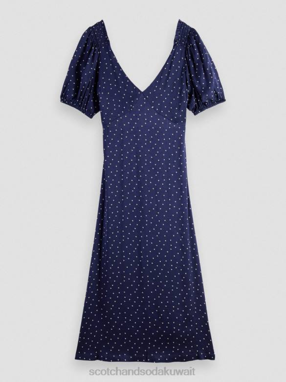 ملابس Scotch & Soda فستان ماكسي بفتحة رقبة على شكل حرف V وظهر مفتوح خزامى صغيرة نحيف N0V43