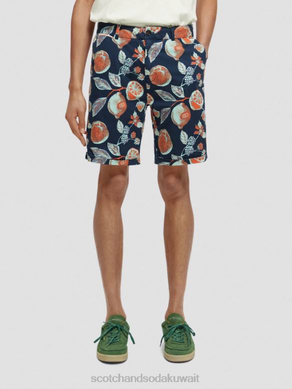 ملابس Scotch & Soda شورت تشينو المطبوع من ستيوارت الفواكه البحرية aop رجال N0V4624