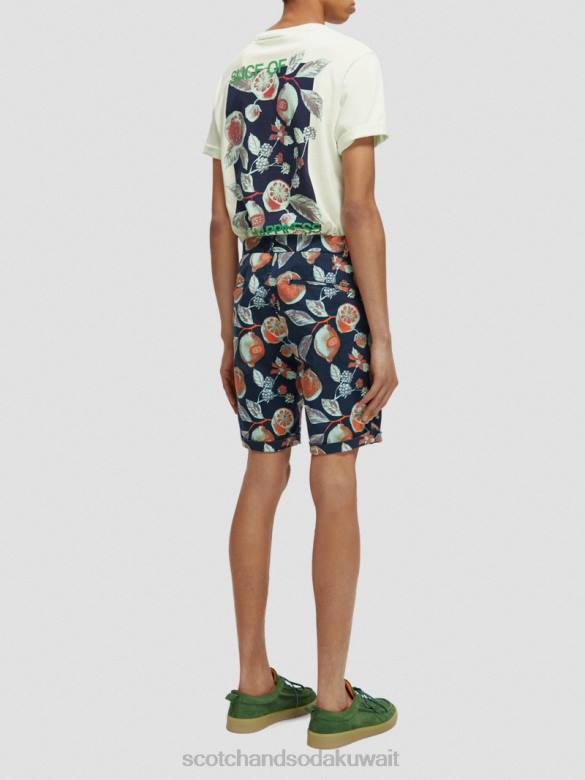 ملابس Scotch & Soda شورت تشينو المطبوع من ستيوارت الفواكه البحرية aop رجال N0V4624