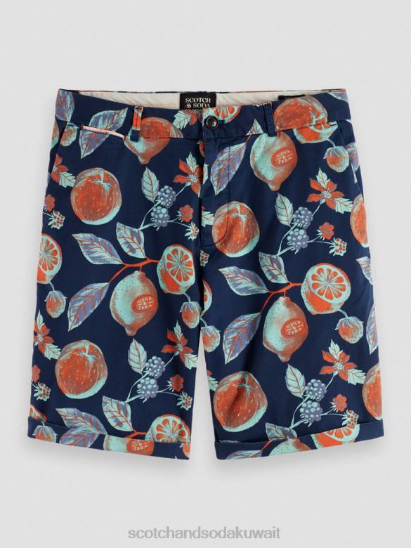 ملابس Scotch & Soda شورت تشينو المطبوع من ستيوارت الفواكه البحرية aop رجال N0V4624