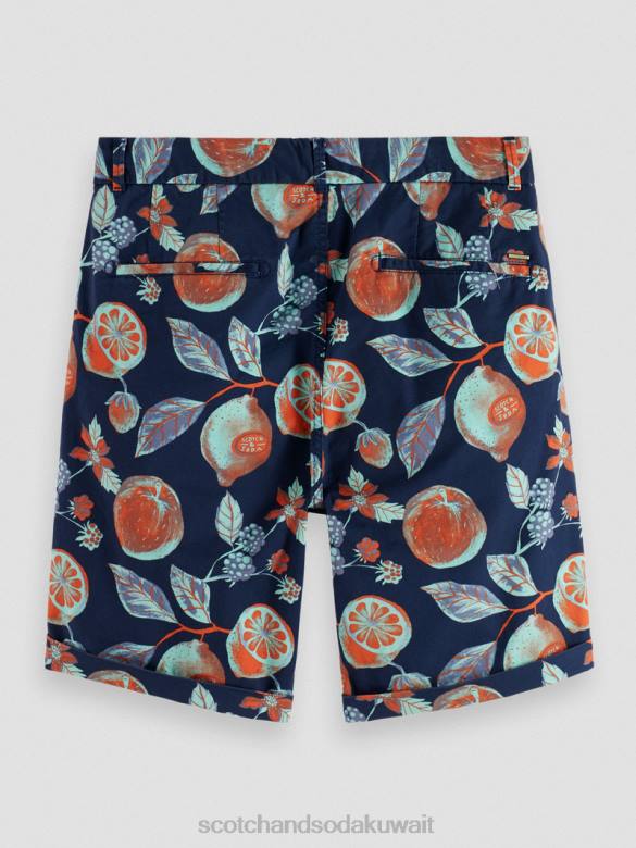ملابس Scotch & Soda شورت تشينو المطبوع من ستيوارت الفواكه البحرية aop رجال N0V4624
