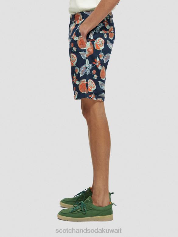 ملابس Scotch & Soda شورت تشينو المطبوع من ستيوارت الفواكه البحرية aop رجال N0V4624