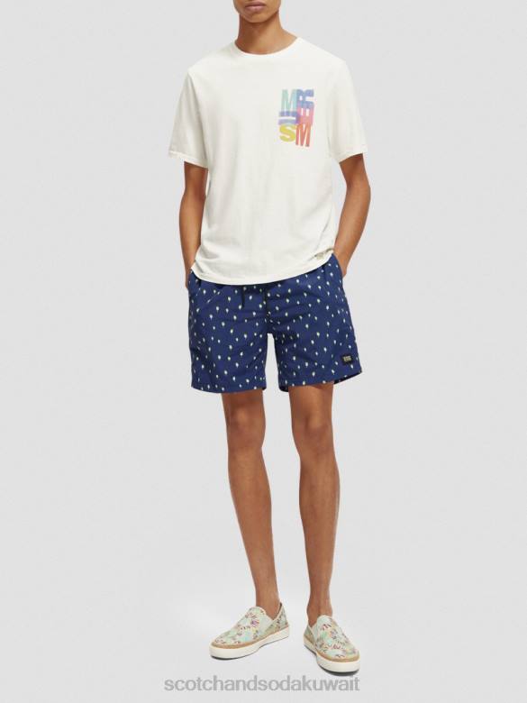 ملابس Scotch & Soda شورت سباحة مطبوع متوسط ​​الطول نقاط النخيل البحرية aop رجال N0V4667