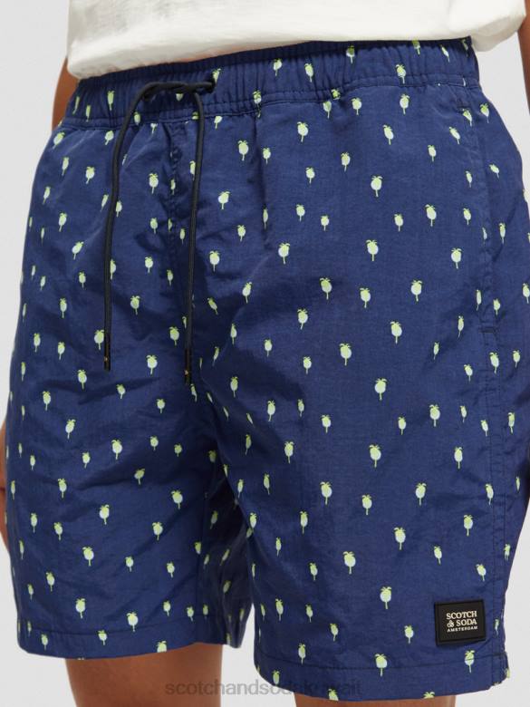 ملابس Scotch & Soda شورت سباحة مطبوع متوسط ​​الطول نقاط النخيل البحرية aop رجال N0V4667
