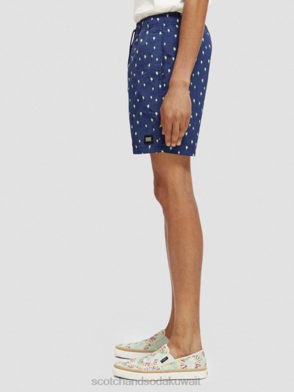 ملابس Scotch & Soda شورت سباحة مطبوع متوسط ​​الطول نقاط النخيل البحرية aop رجال N0V4667