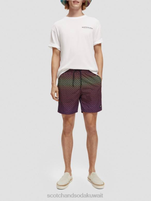 ملابس Scotch & Soda شورت سباحة مطبوع متوسط ​​الطول وردة متدرجة aop رجال N0V4668
