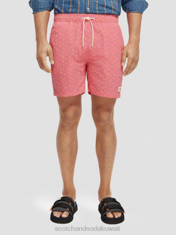 ملابس Scotch & Soda شورت سباحة مطبوع متوسط ​​الطول ورقة الشمع فلامنغو aop رجال N0V4671